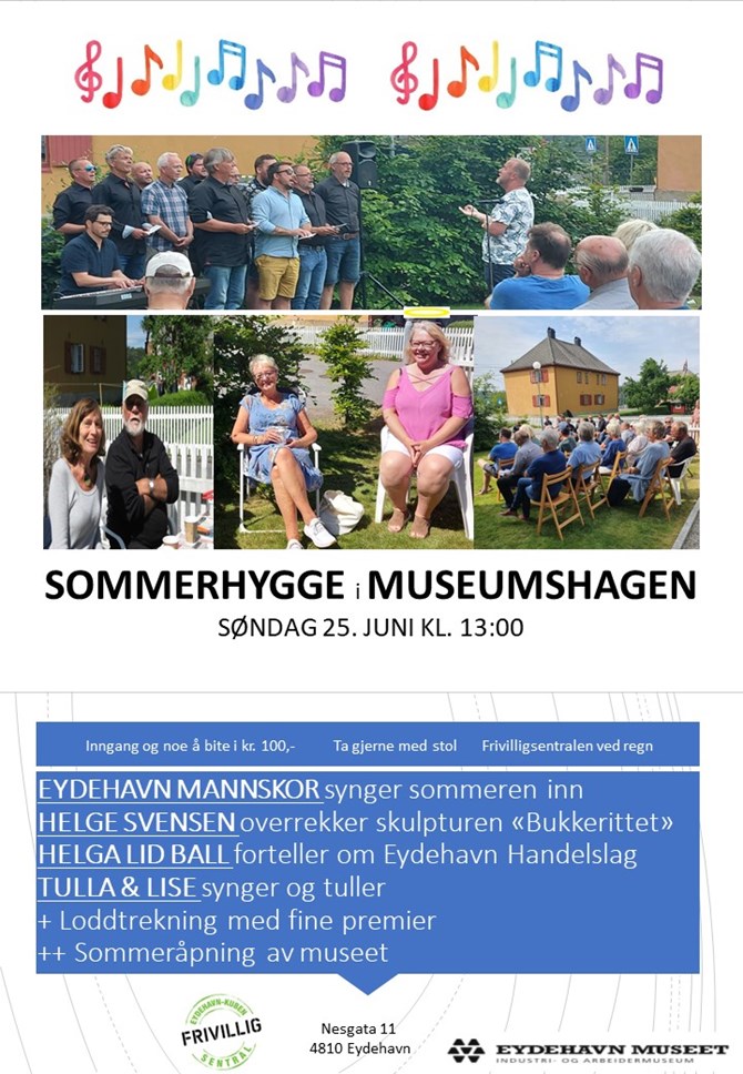 Plakat Sommerhygge i museumshagen 2023